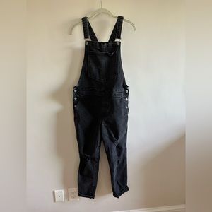 Black Destroyed Overalls